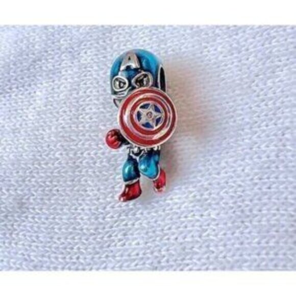 Marvel The Avengers Captain America Charm,Charms fit Pandora Bracelet Necklaces - Picture 5 of 7
